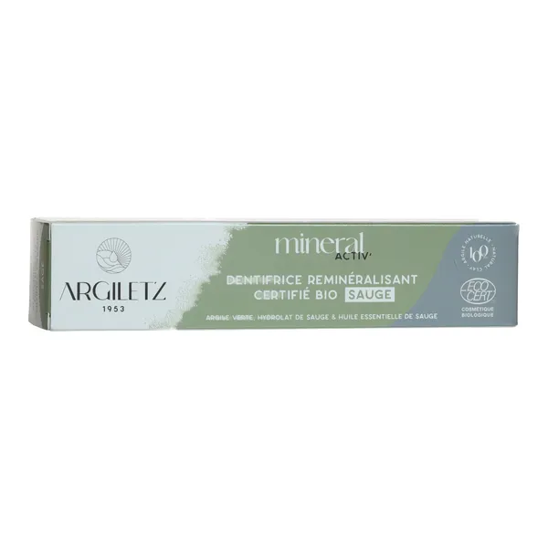 Argiletz Dentifrice reminéralisant Mineral Activ Sauge Bio