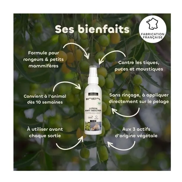 Biovetol lotion anti insectes Rongeurs et Petits Mammifères