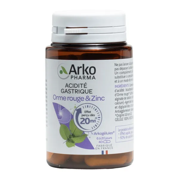 Arkogélules Orme rouge et Zinc