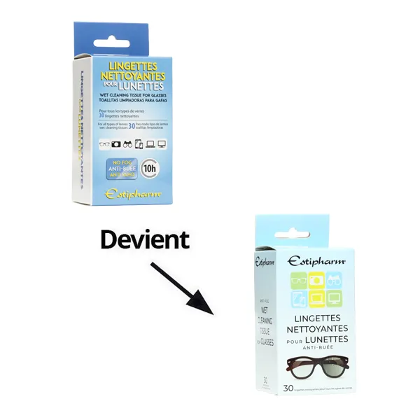 Lingettes nettoyantes pour lunettes Estipharm