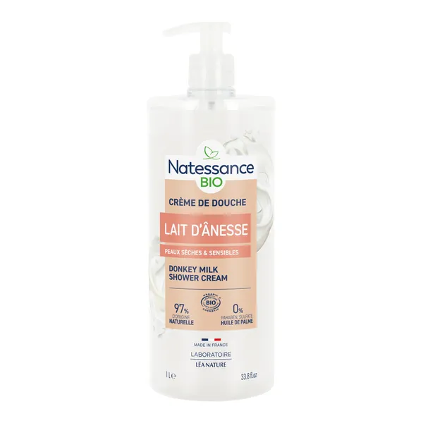 Natessance crème de douche hydratante Lait d'ânesse bio