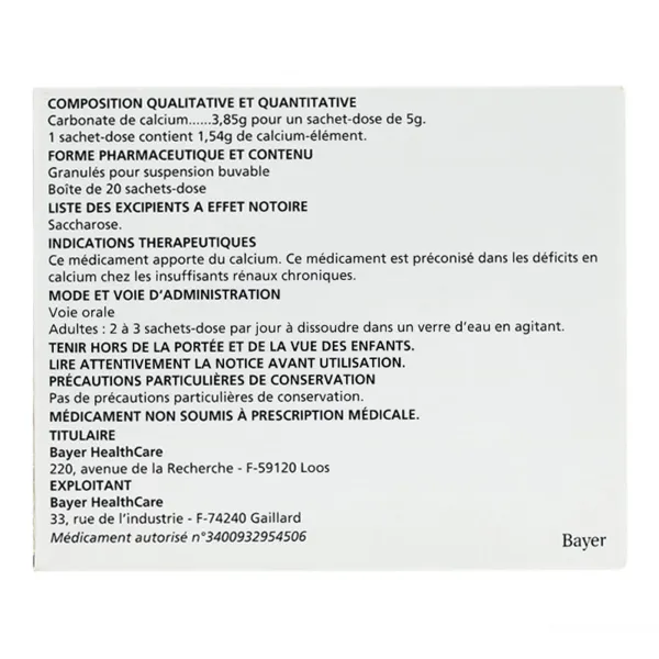 Calcidia 1,54 g suspension buvable sachets