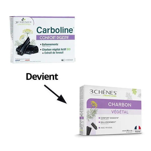 Les 3 Chênes Charbon végétal gélules