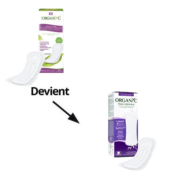 Organyc fuites urinaires protège-slips ultra-fins 2 gouttes