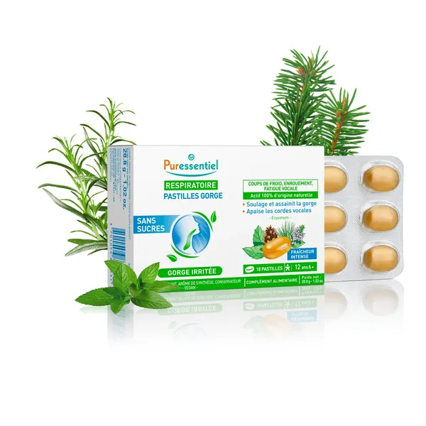 Puressentiel Respiratoire Pastilles Gorge sans sucres
