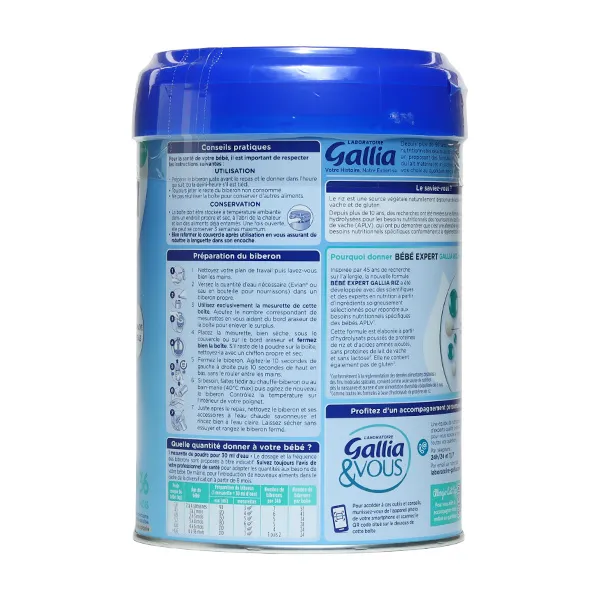 Gallia Bébé expert lait riz 0-36 mois