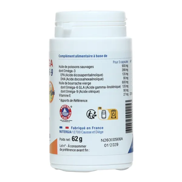 Nutergia Ergyomega Oméga 3 6 9 capsules