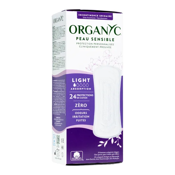 Organyc fuites urinaires protège-slips ultra-fins 2 gouttes