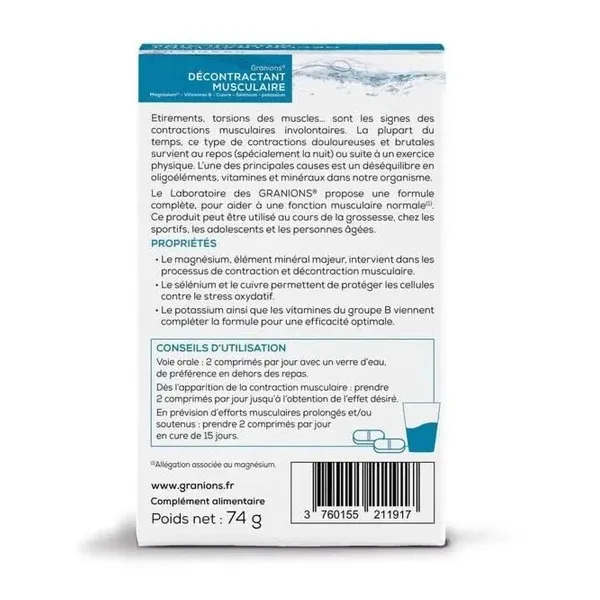 Granions Décontractant musculaire comprimés