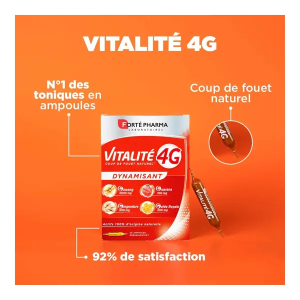 Forté Pharma Vitalité 4G Dynamisant ampoules