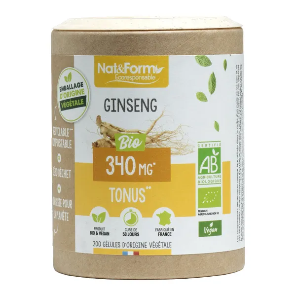 Nat et Form Ecoresponsable ginseng bio gélules