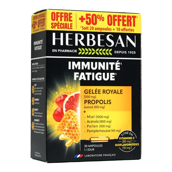 Herbesan Immunité Fatigue ampoules
