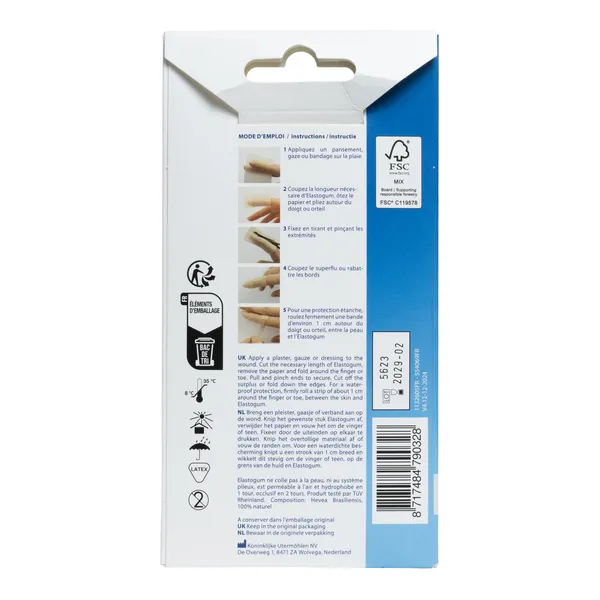 Elastogum Fixation et protection étanche doigt et orteil
