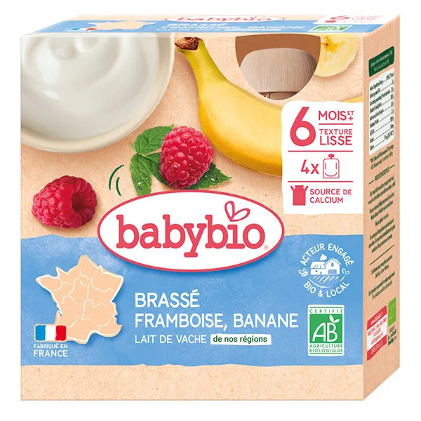 Babybio gourdes brassé framboise banane bio