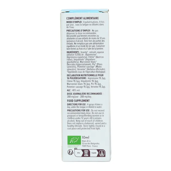 Elixirs and Co Fleurs de Bach Stress spray buccal Bio
