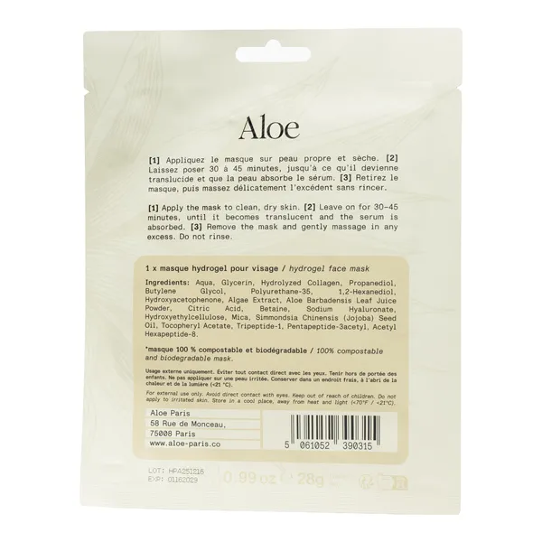 Aloe Paris Masque visage Hydrogel
