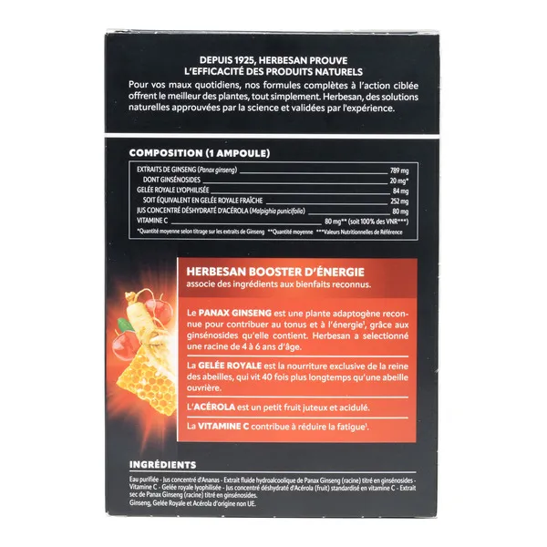 Herbesan Booster d'énergie ampoules