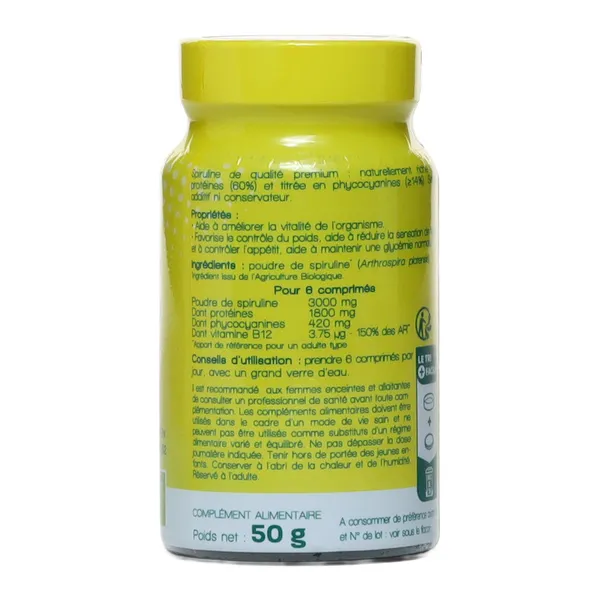 Spiruline bio 500 mg comprimés