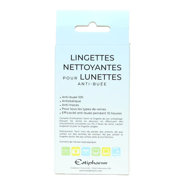 Lingettes nettoyantes pour lunettes Estipharm