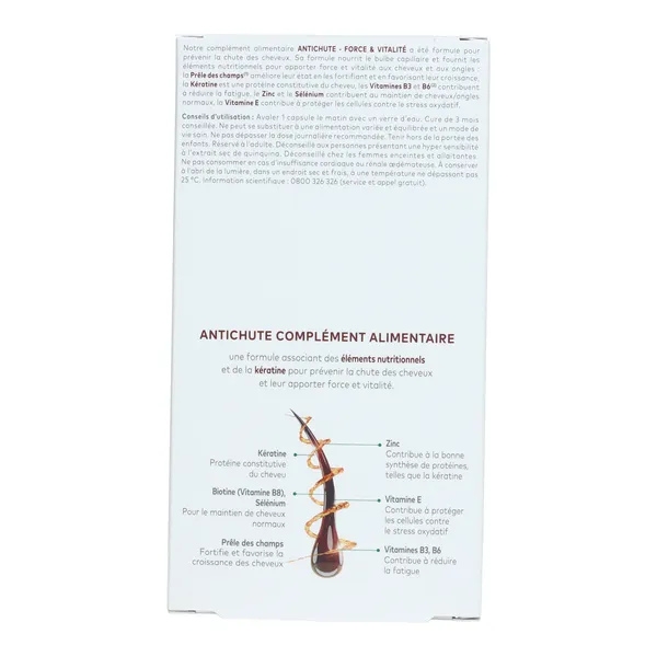 Klorane Antichute Force et Vitalité capsules