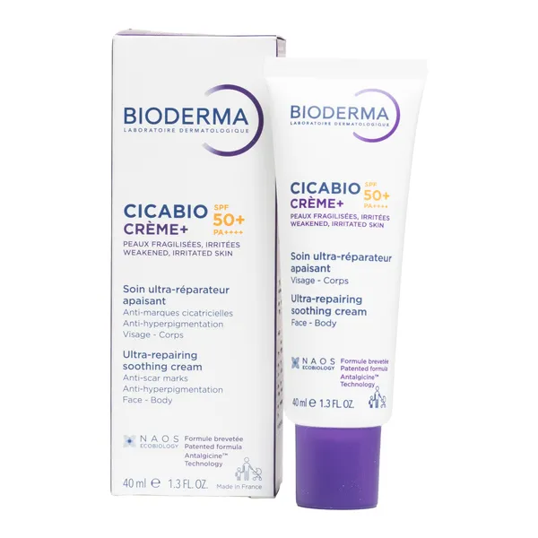 Bioderma Cicabio Creme+ SPF 50+ Soin ultra réparateur apaisant