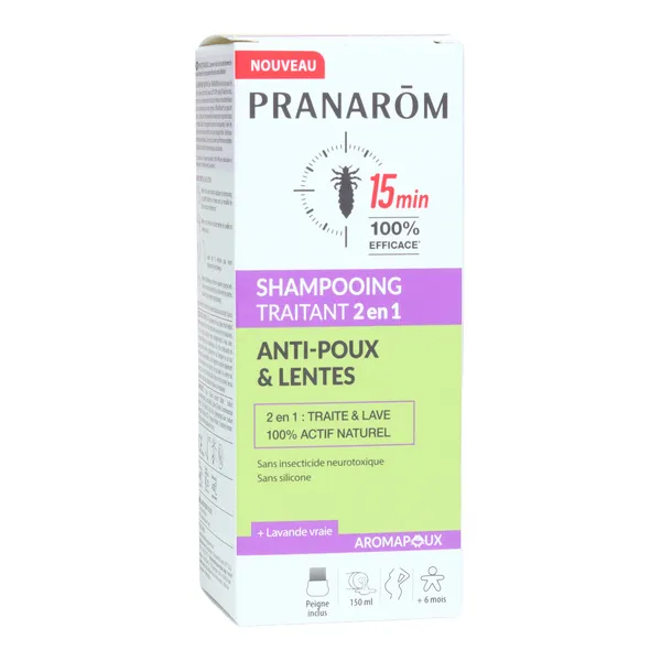 Pranarom Aromapoux shampooing traitant 2 en 1 anti poux et lentes