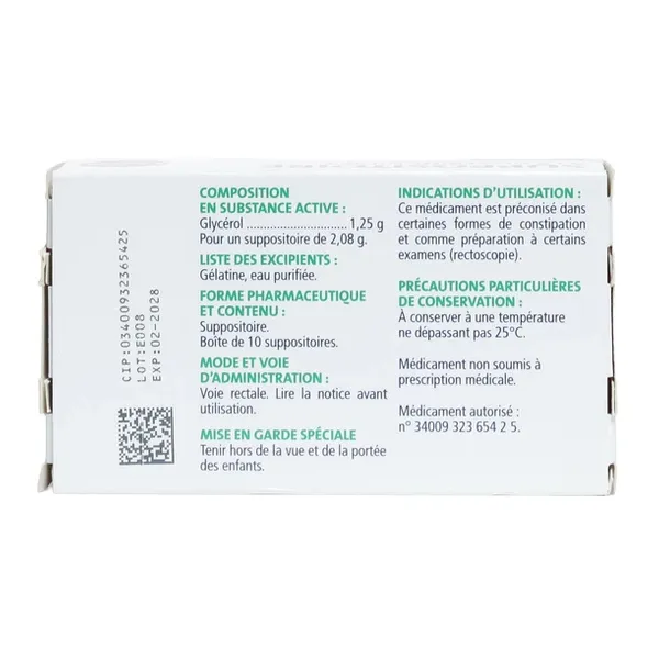 Suppositoires à la glycerine enfant
