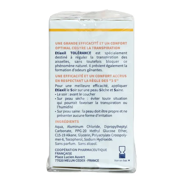 Etiaxil Détranspirant Tolérance Transpiration excessive roll-on