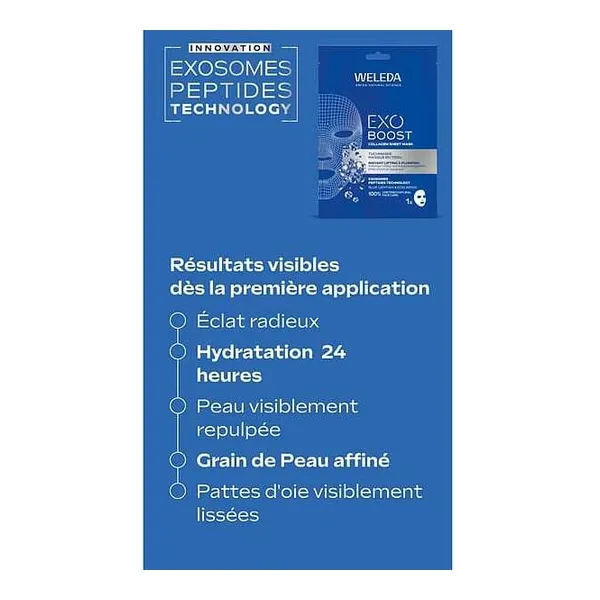 Weleda Exo Boost Masque tissu Collagene Gentiane bleue et Edelweiss