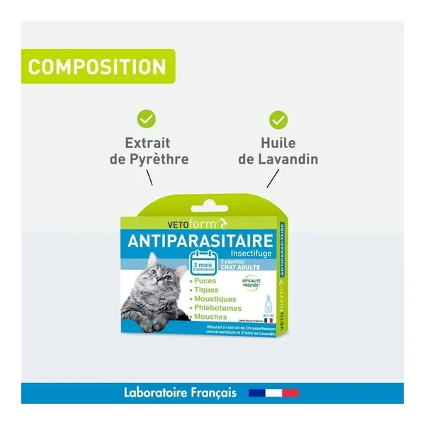 Vetoform antiparasitaire Chat pipettes