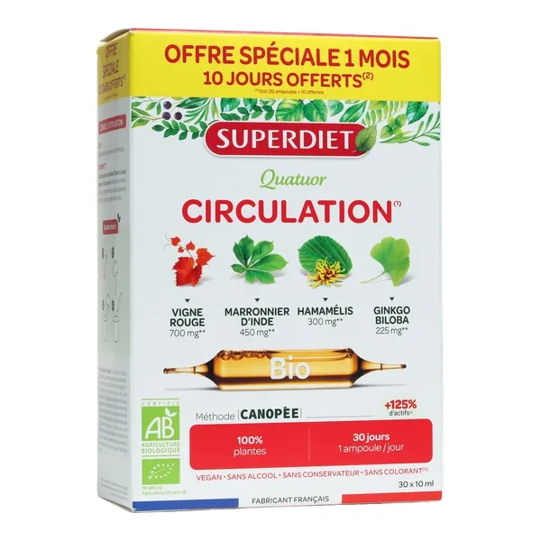 Super Diet Quatuor Circulation Bio ampoules