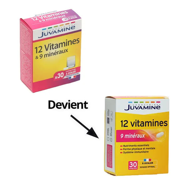 Juvamine 12 vitamines et 9 minéraux comprimés
