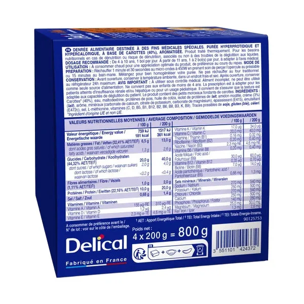 Delical Purée hyperprotéinée et hypercalorique