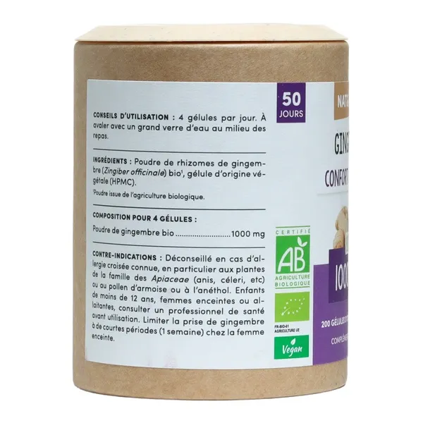 Nat et Form Ecoresponsable gingembre bio gélules