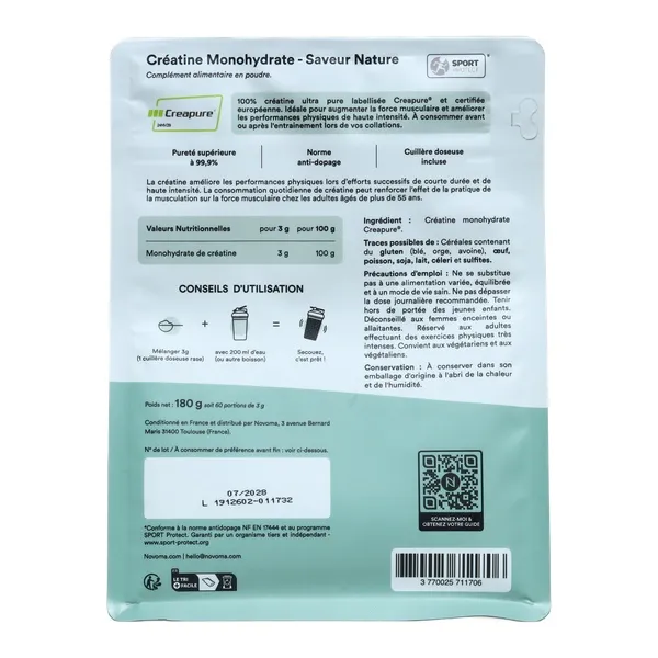 Novoma Créatine Créapure poudre