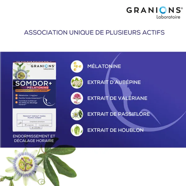 Granions Somdor+ Mélatonine 1 mg comprimés