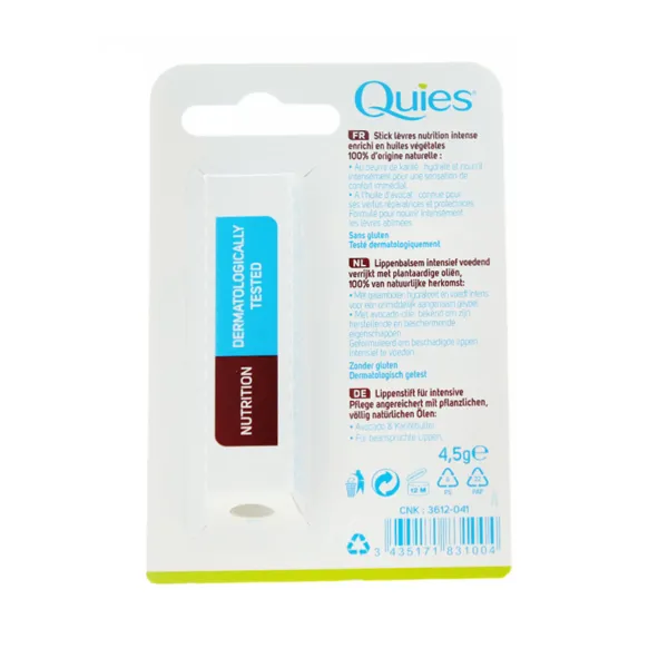 Quies Stick lèvres Avocat et beurre de Karité