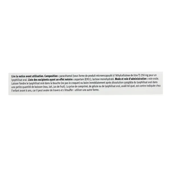 Paralyoc 250 mg comprimé orodispersible