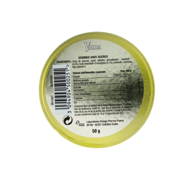 Pastilles Valda menthe et eucalyptus