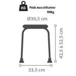Tabouret de douche rotatif