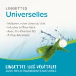 Beaphar lingettes nettoyantes universelles pour chien et chat