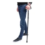 Canne pliante noire en aluminium