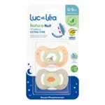 Luc et Léa Nature sucette silicone anatomique 0-6 mois Nuit