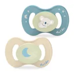 Luc et Léa Nature sucette silicone anatomique 6-18 mois Nuit