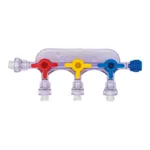 NeoFold Rampe 3 robinets 3 voies avec prolongateur et support de rampe à l'unité