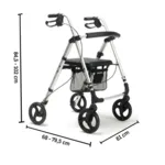 Vermeiren Déambulateur Rollator Ecoplus 4 roues avec panier