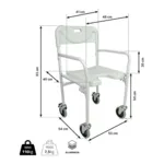 Chaise de douche pliable à roulettes Tobago