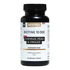 Complément cheveux peau ongles Nat et Form Biotine 10 000