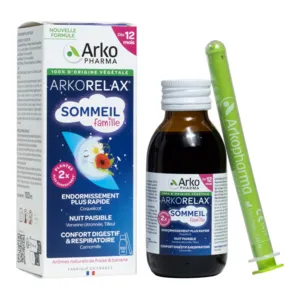 Arkorelax Sommeil Famille sirop fraise banane