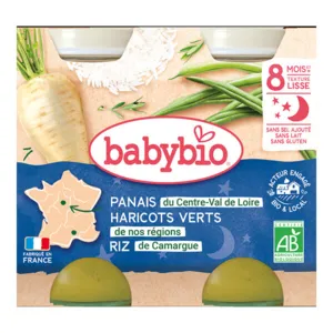 Babybio Petits Pots panais haricots verts riz bio 8 mois et +